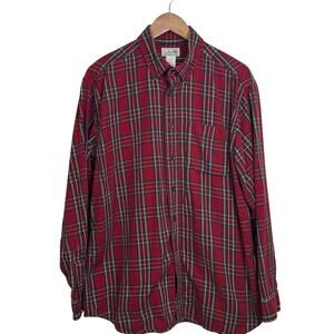 L.L. Bean Size Large Men's Traditional Fit Scotch Tartan Plaid Flannel Shirt